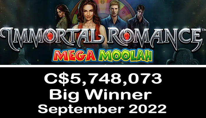 Mega Moolah winner in September 2022